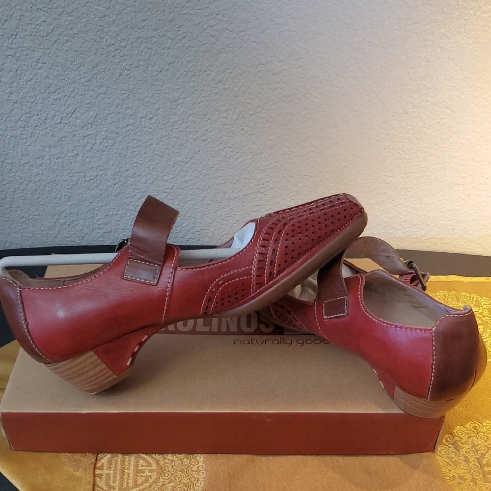 🦋NIB Pikolinos Red Leather Mary Jane Shoes - Picture 8 of 16